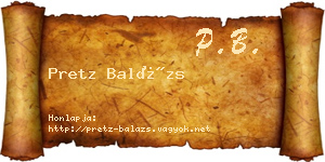 Pretz Balázs névjegykártya
