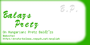 balazs pretz business card
